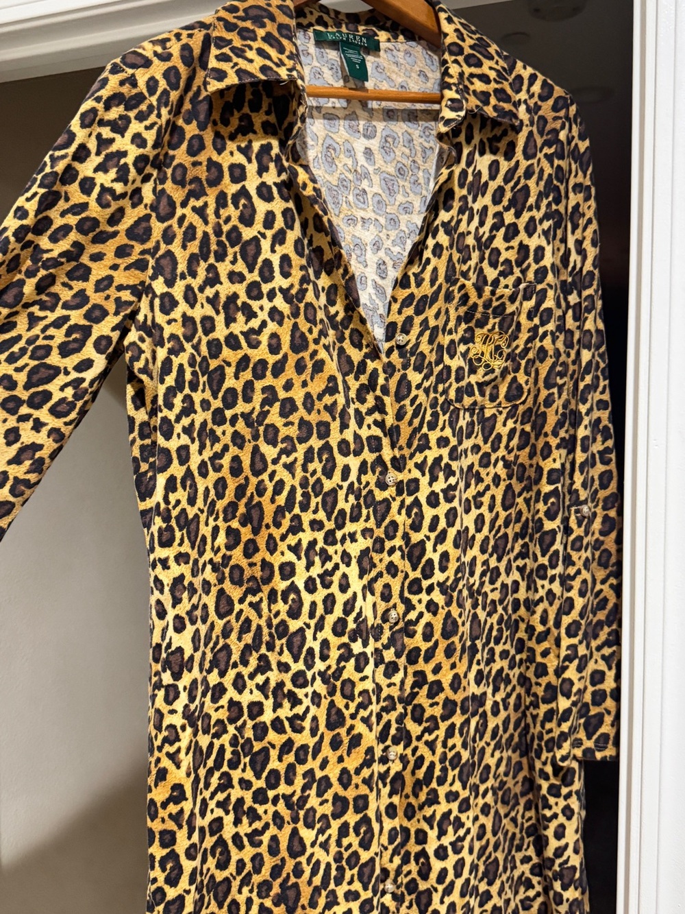 Green label Ralph Lauren Leopard Print robe